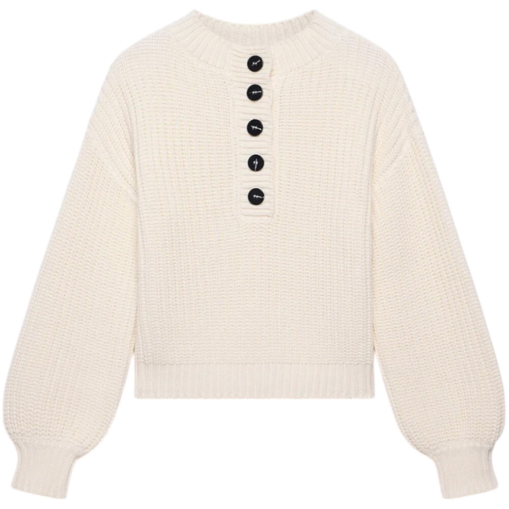 Mint Velvet Cream Button Detail Jumper